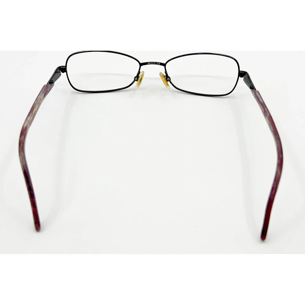 Fossil Eyeglasses Womens Black Purple Oval Metal Frames 50-17-135